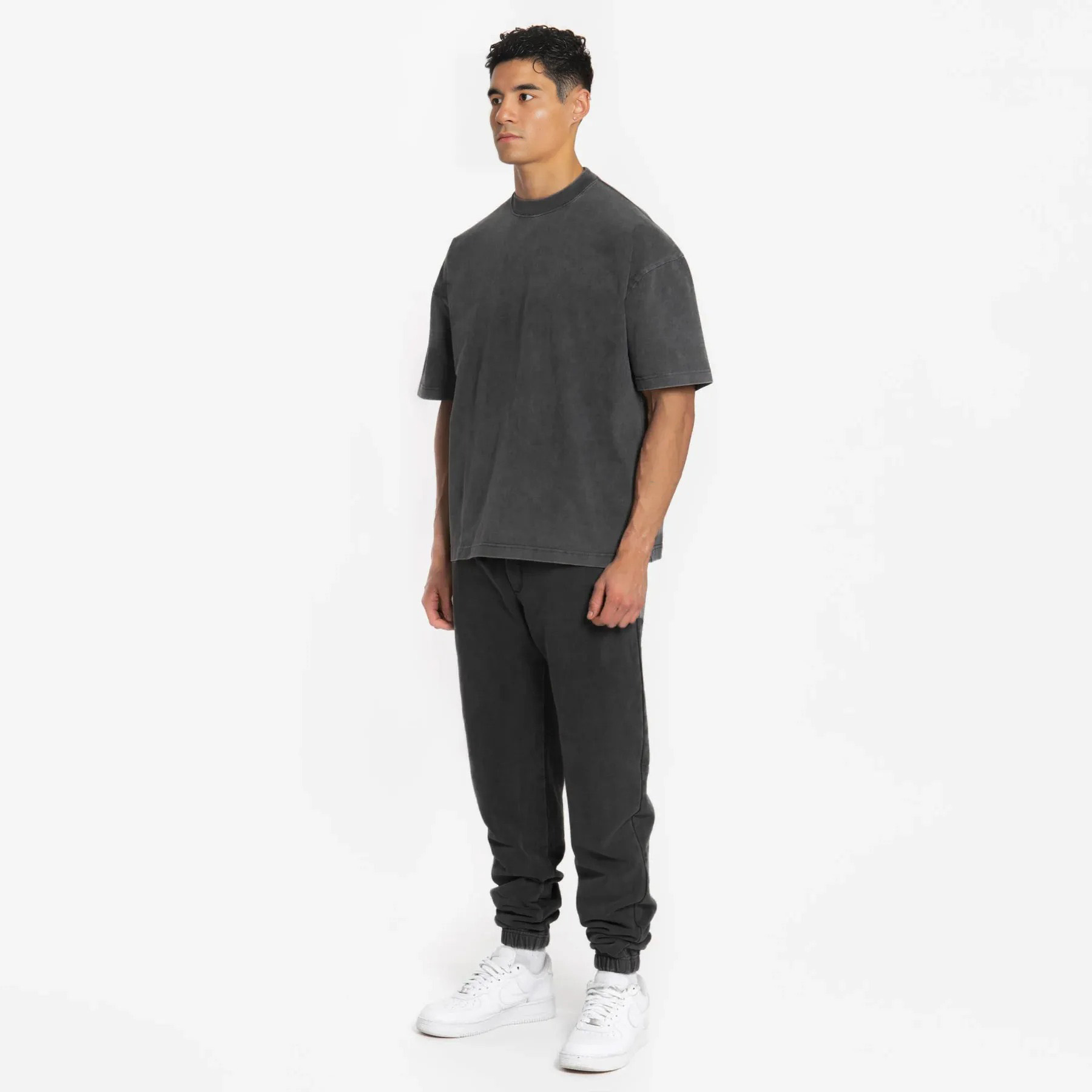300gsm Oversized T-shirt - Acid Washed Grey