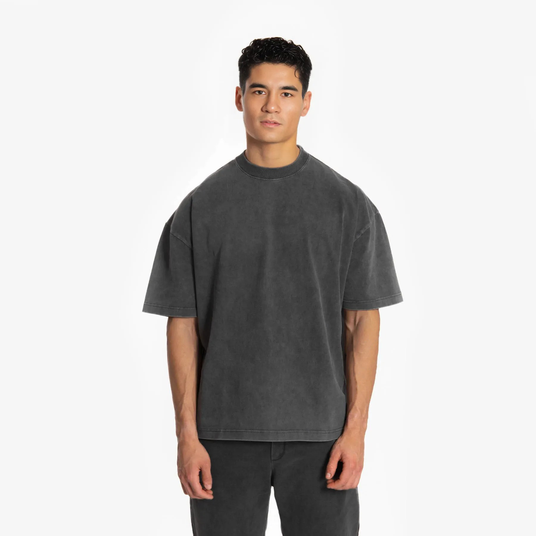 300gsm Oversized T-shirt - Acid Washed Grey