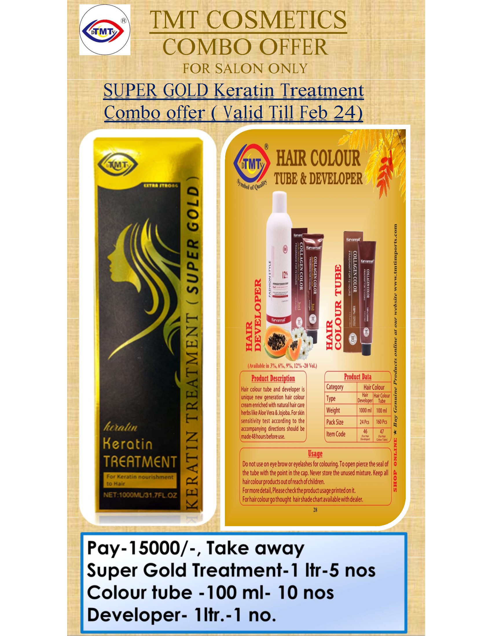 SUPER GOLD KERATIN TREATMENT SALON COMBO OFFER