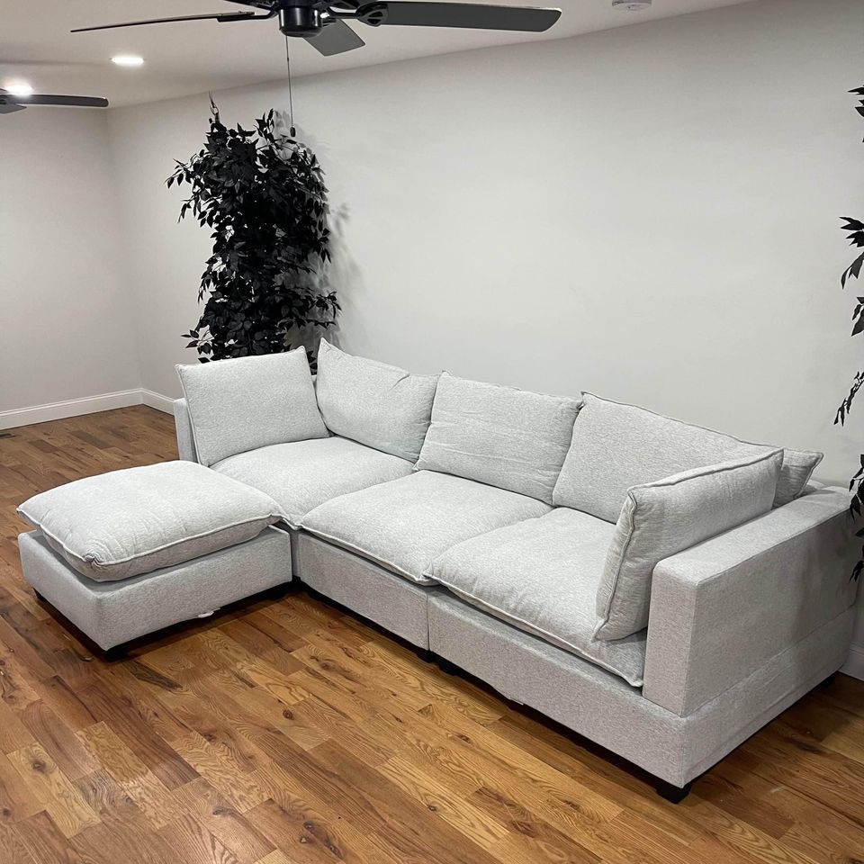 Light Gray Cloud Couch Modular Downfilled