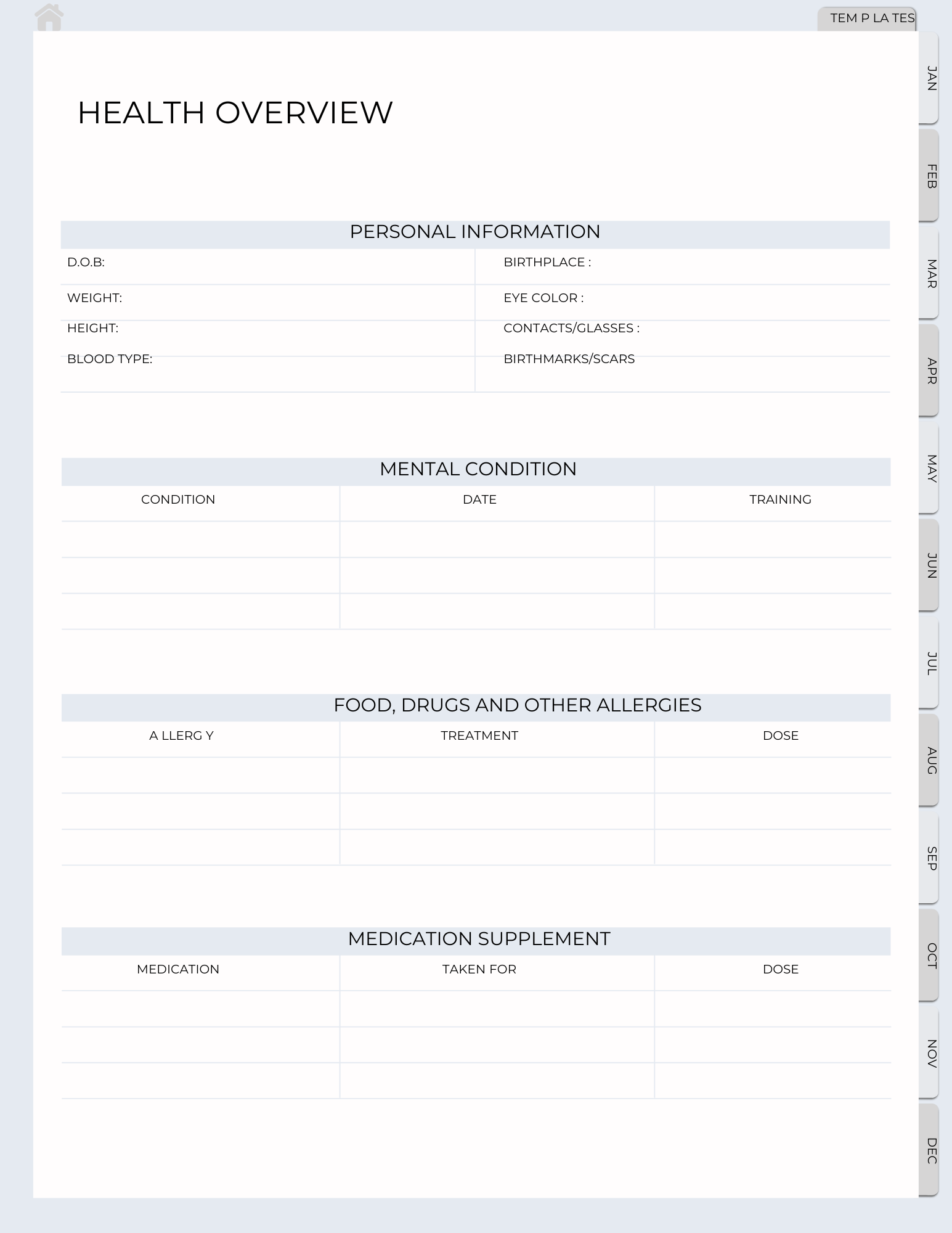Digital Nutritional Planner