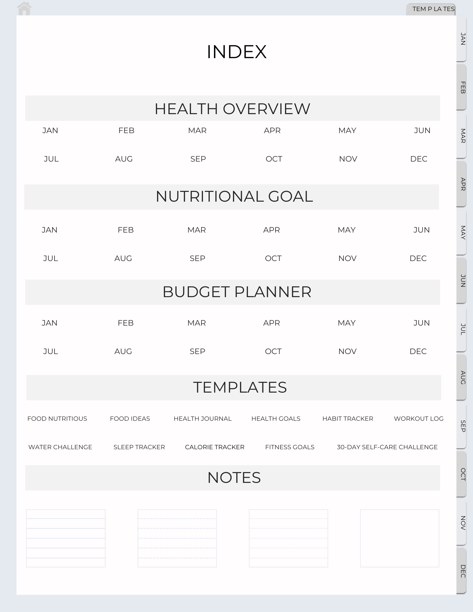 Digital Nutritional Planner