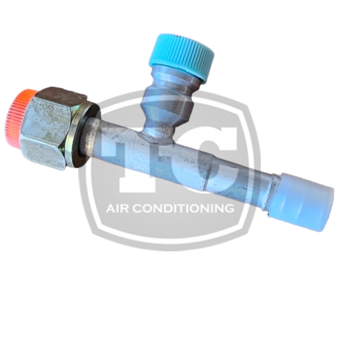 Conexion recta 13/32 de aluminio con valvula de alta