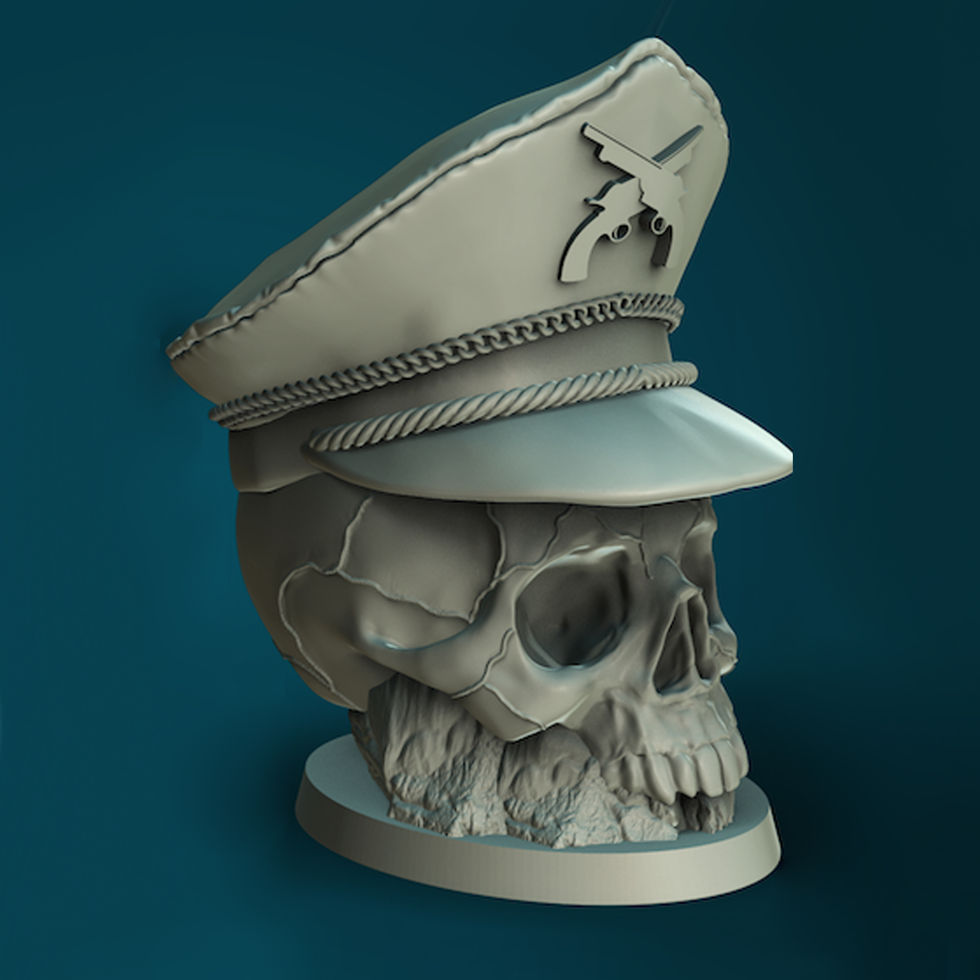 Sargent Skull Planter - STL Format 3D Printable Ready File