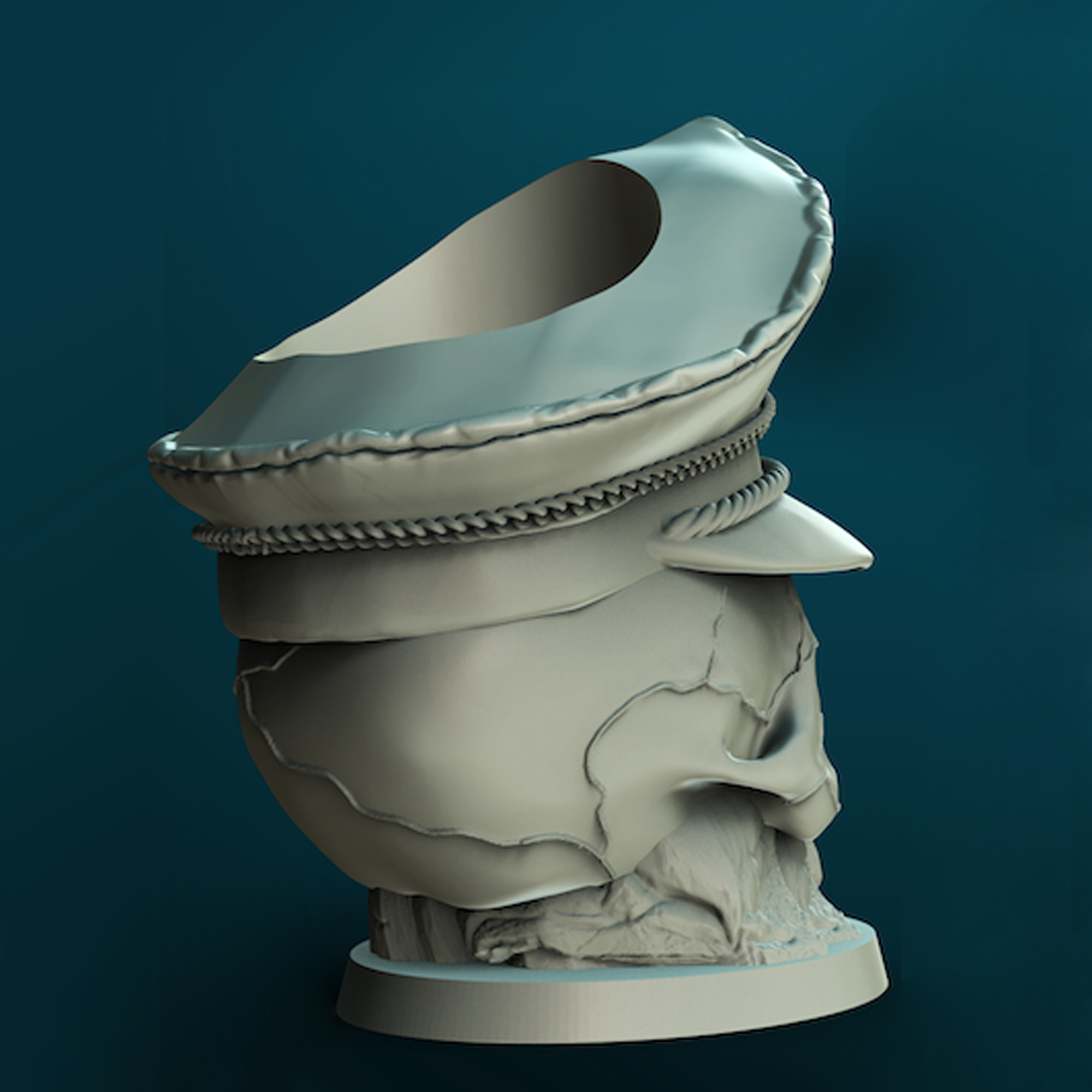 Sargent Skull Planter - STL Format 3D Printable Ready File
