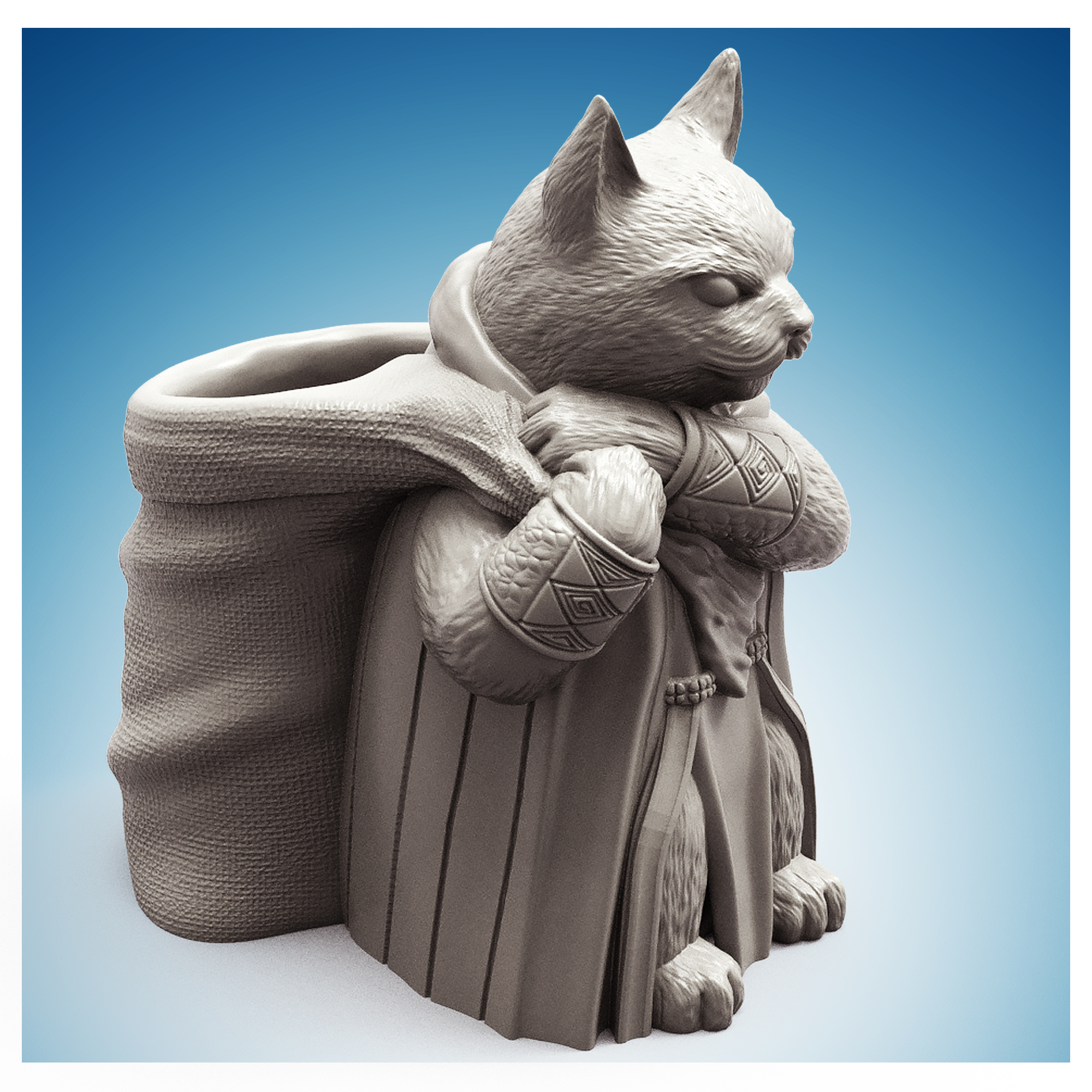 Trader Cat Planter - 3D Printable Ready STL File for 3D Printing