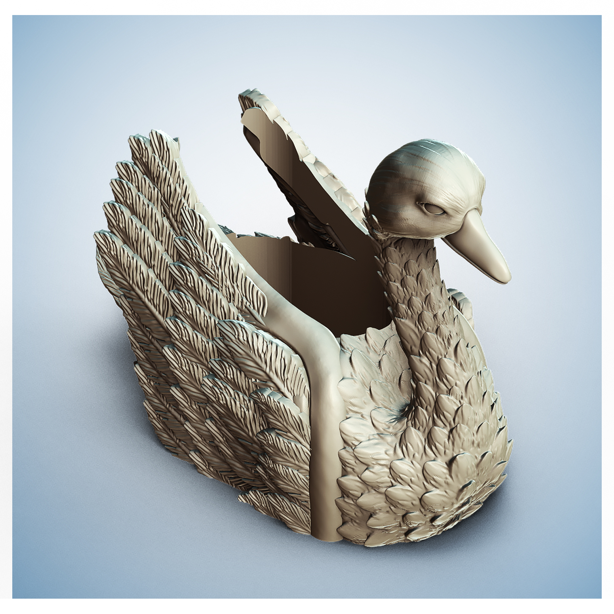 Duck Animal Planter - STL Format 3D Printable Ready File