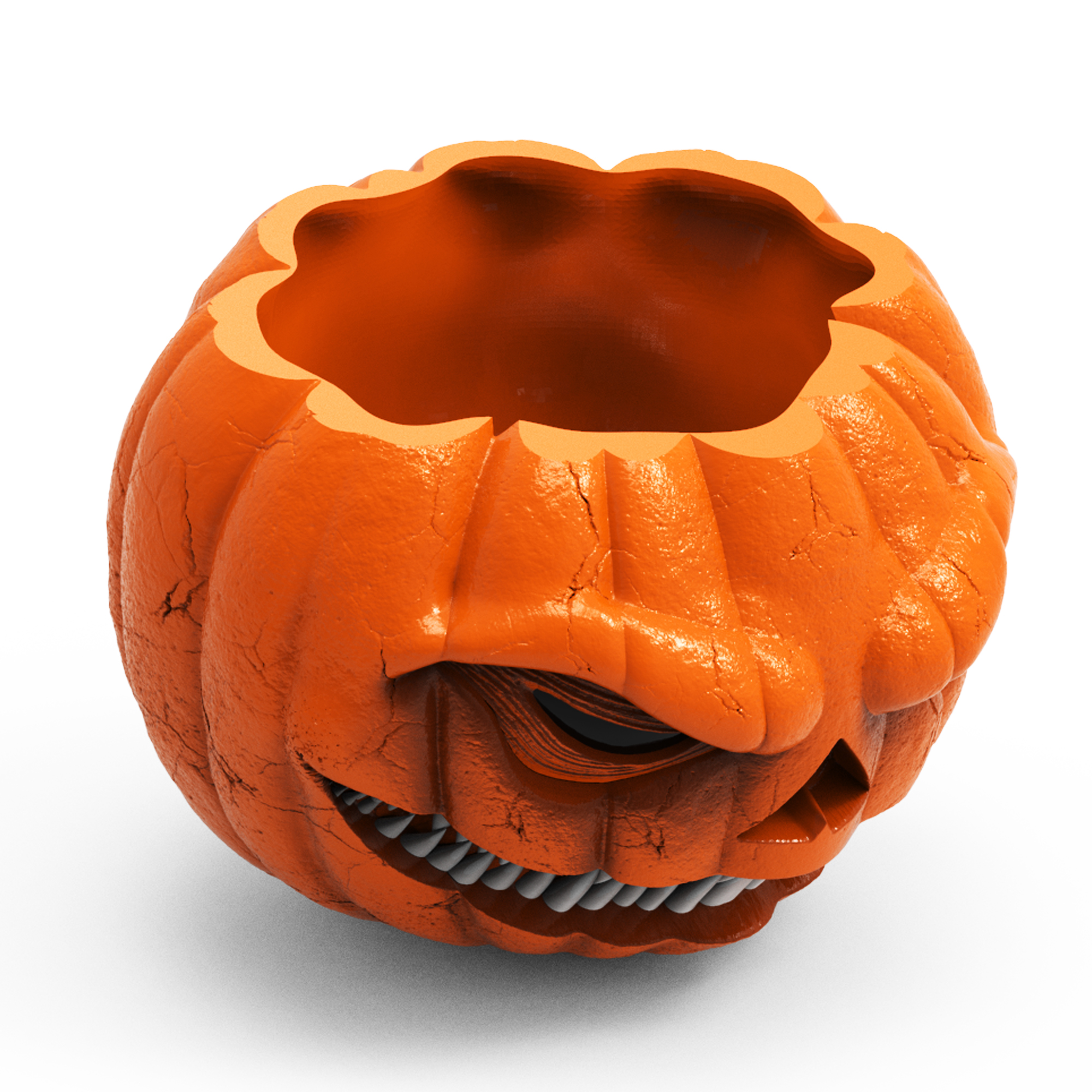 Spooky Horror Halloween Sinister Clown Pumpkin Planter/ Candy Bucket/ Lamp/ Lantern 3D Printer STL File Format