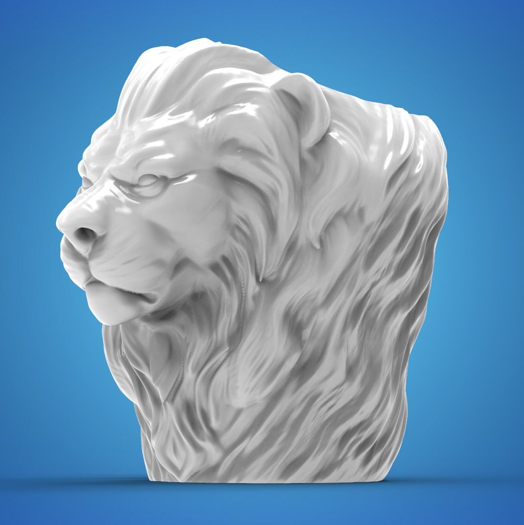 Lion Head Mug - STL Format 3D Printable Ready File