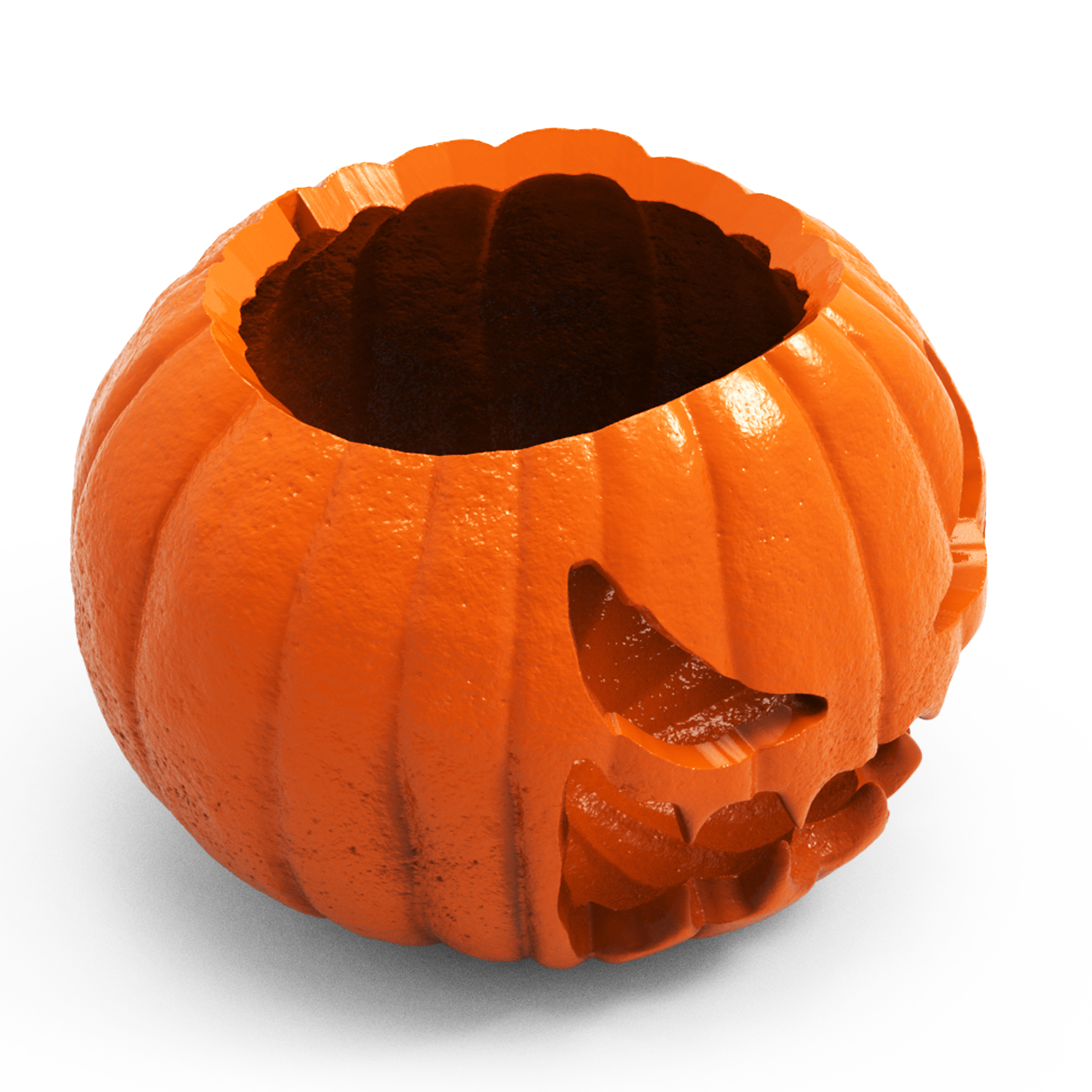Spooky Horror Halloween Ghost Pumpkin Planter/ Candy Bucket/ Lamp/ Lantern 3D Printer STL File Format