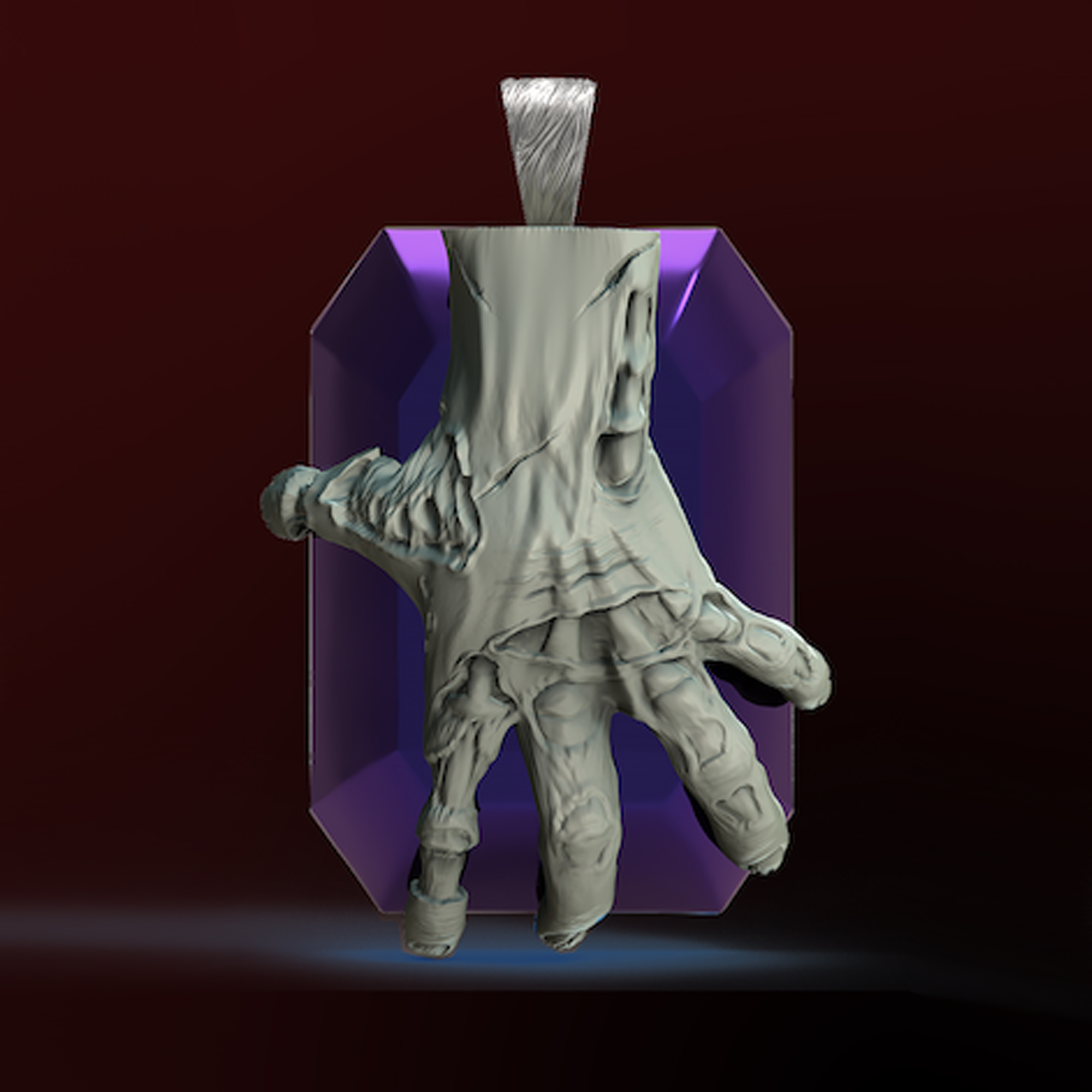 Spooky Horror Halloween Dead Man's Amethyst Pendant Jewelry 3D Printer STL File Format