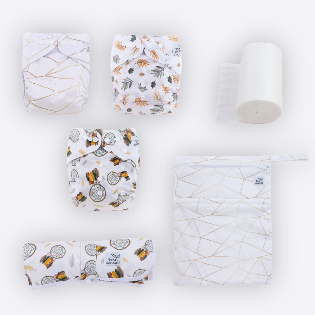 Starter Kit | Reusable Diapers & Accessories | "Golden Fairy Tale"