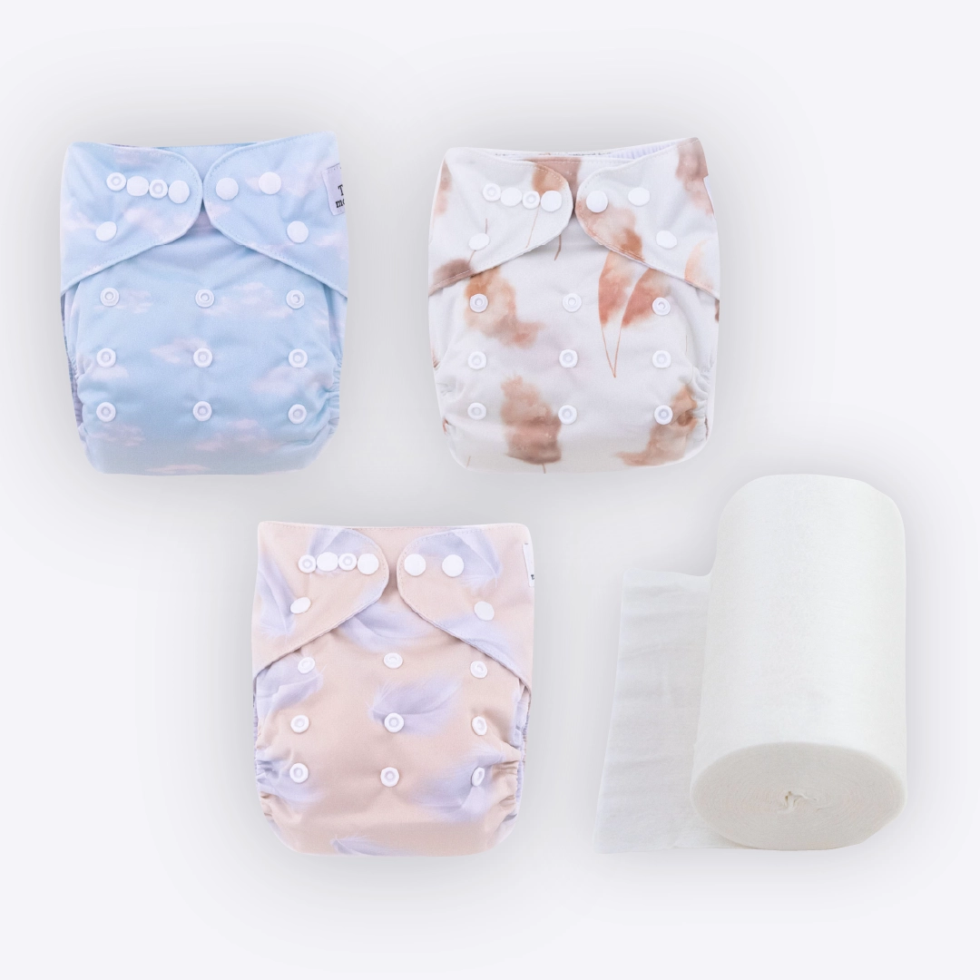 Mini pradinis rinkinys | Daugkartinės sauskelnės ir priedai | "Švelnumas" 