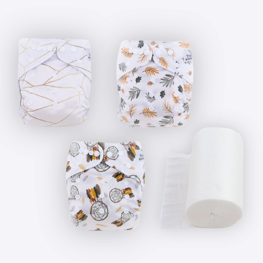 Mini pradinis rinkinys | Daugkartinės sauskelnės ir priedai | "Auksinė pasaka" 