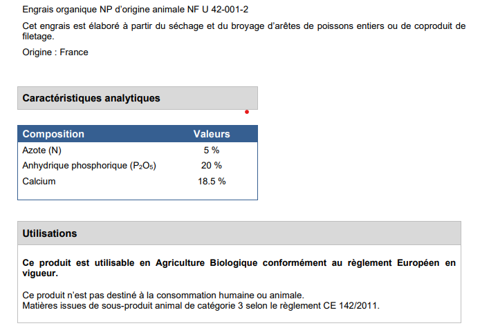 Farine d'arrêtes de poissons