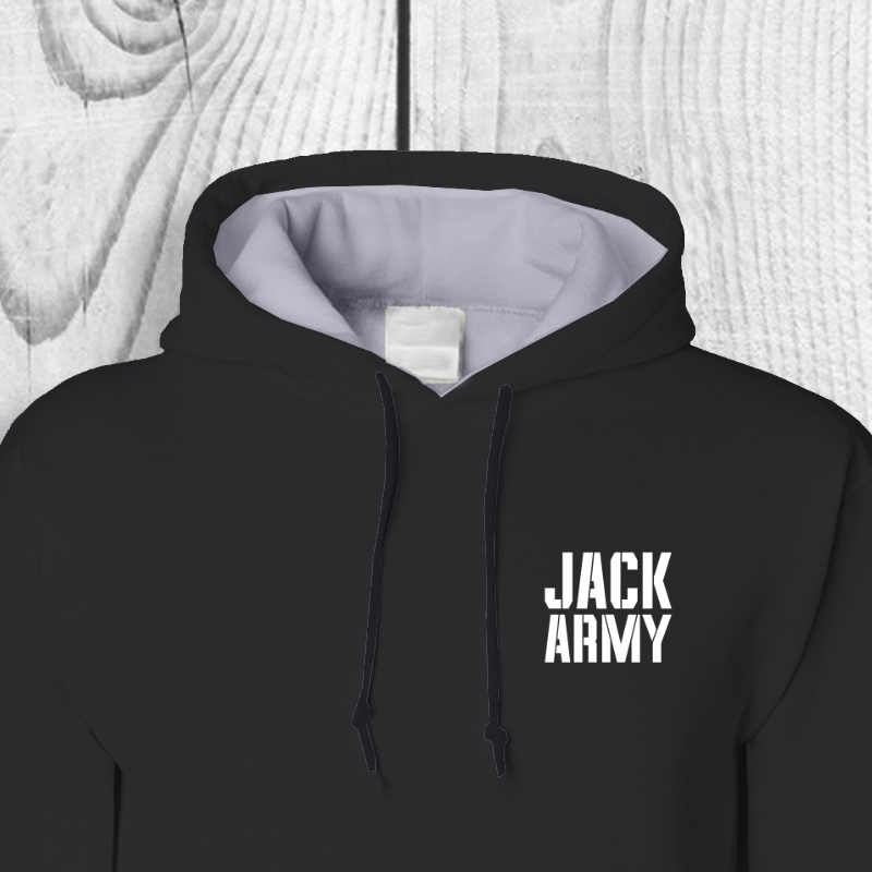 Jack Army Hoodie Black Stencil