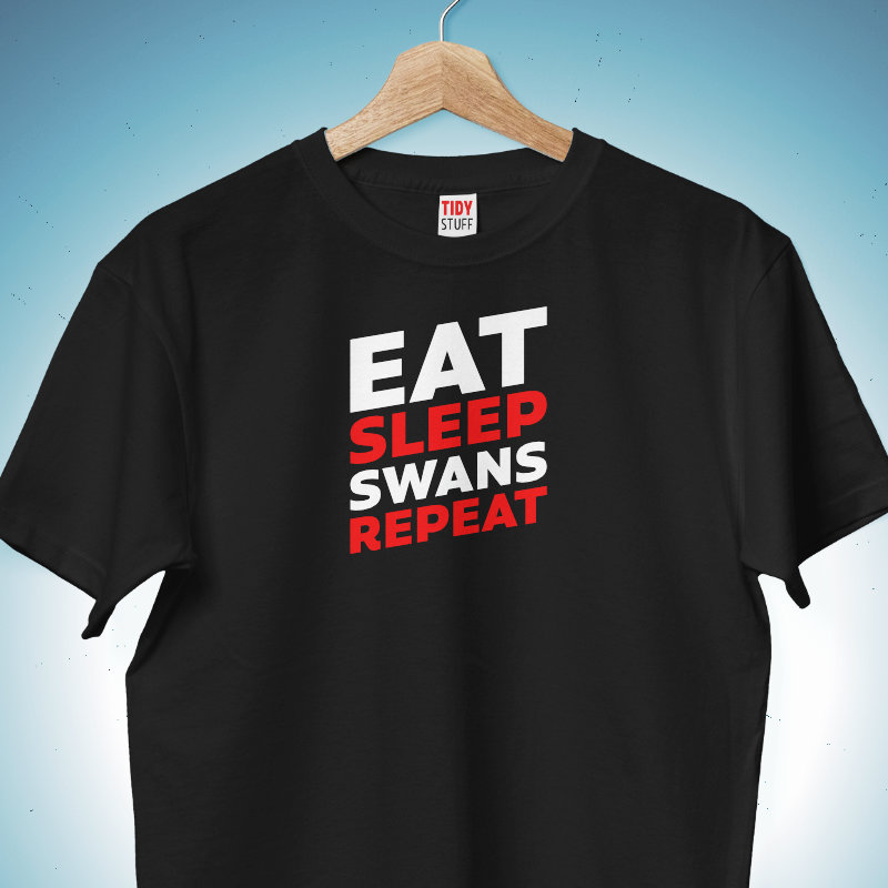 Eat Sleep.Swans Repeat T Shirt