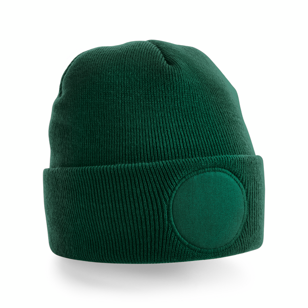 Cymru Beanie Monogram on a round badge