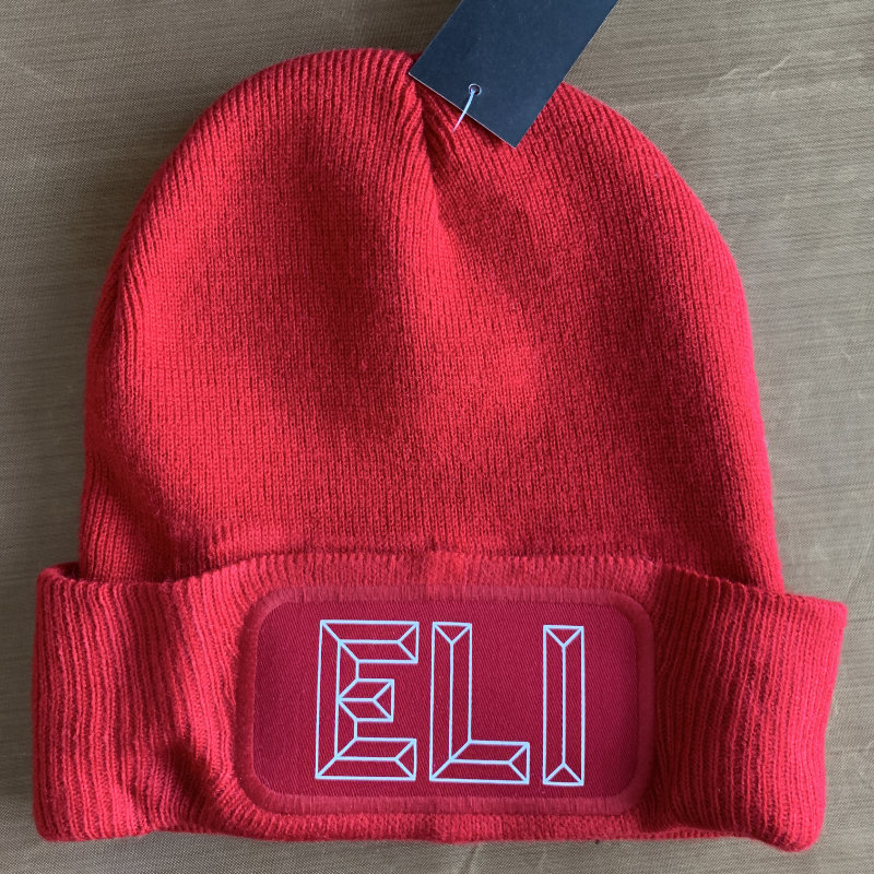 YJB Beanie Monogram on a rectangular badge