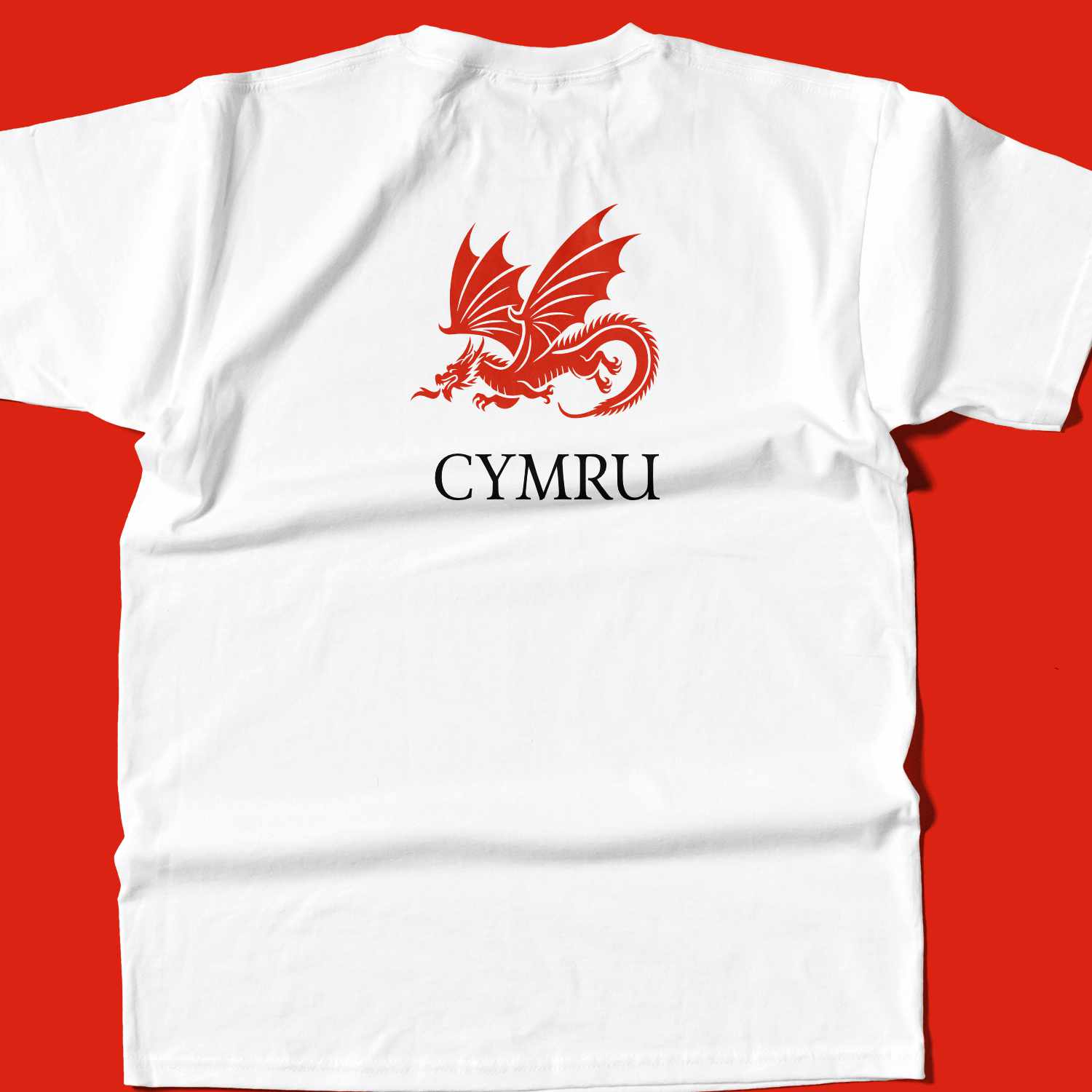 Personalised Flying Flaming Dragon Cymru Shirt