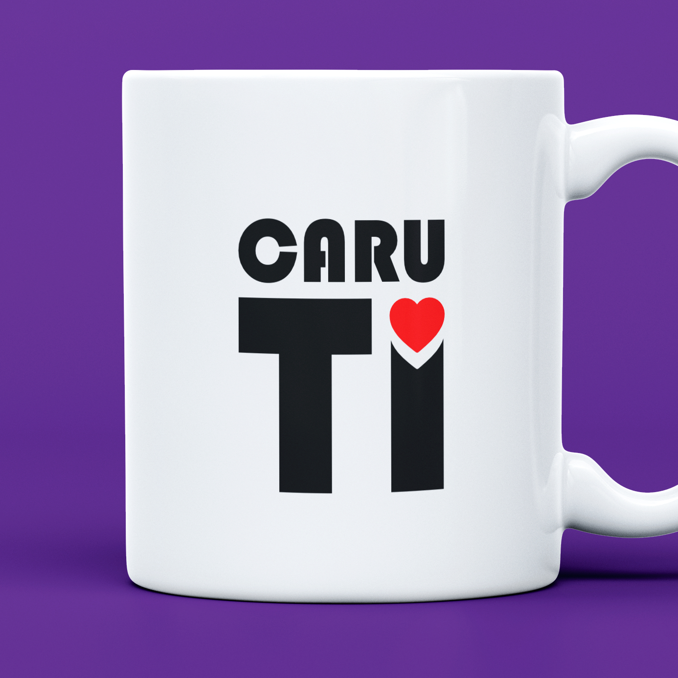 Retro-styled Caru Ti - Love you mug
