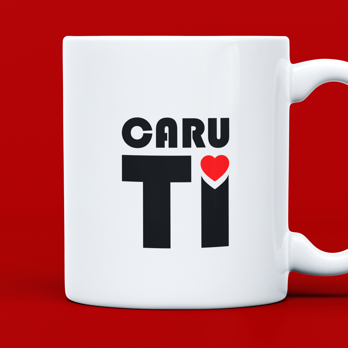 Retro-styled Caru Ti - Love you mug