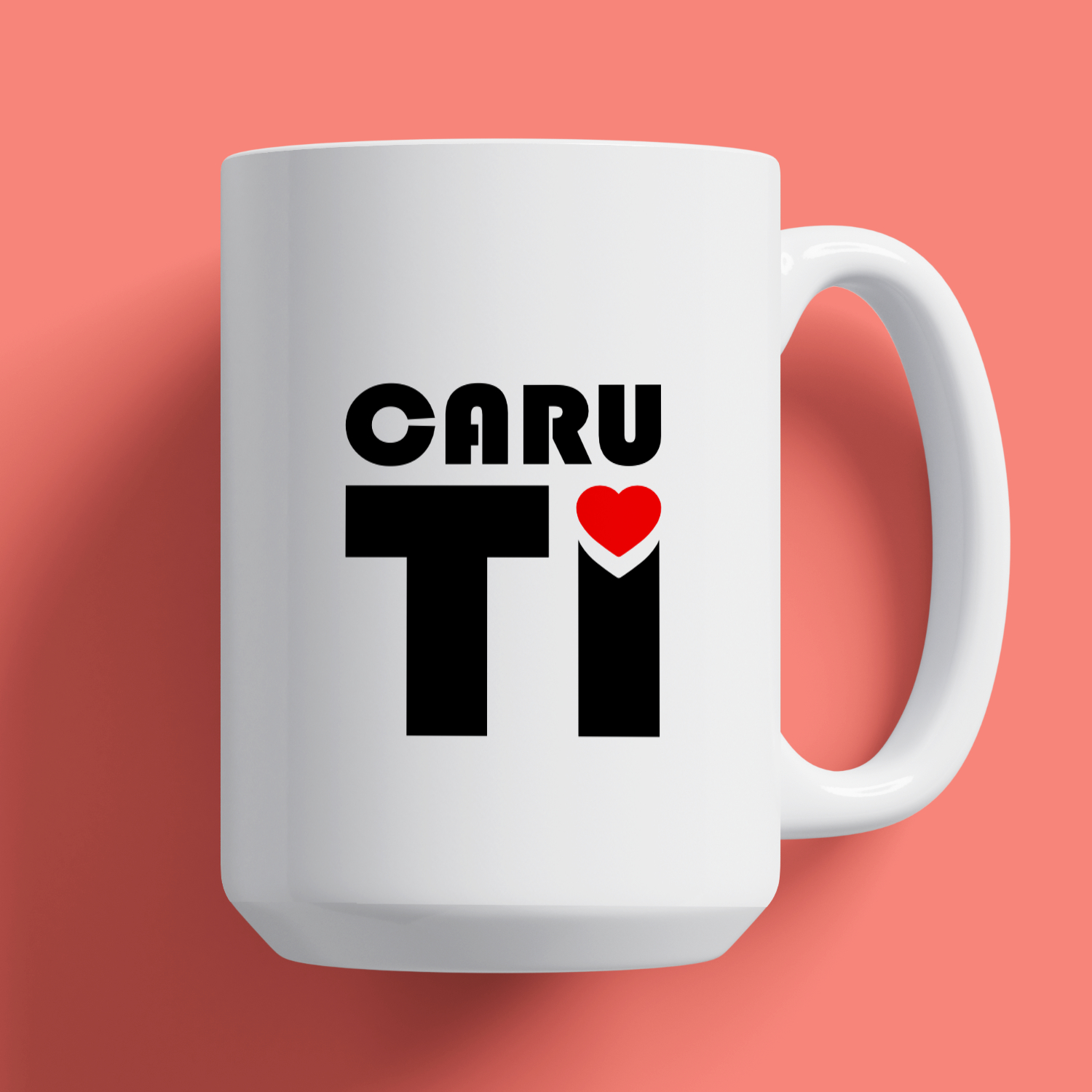 Retro-styled Caru Ti - Love you mug