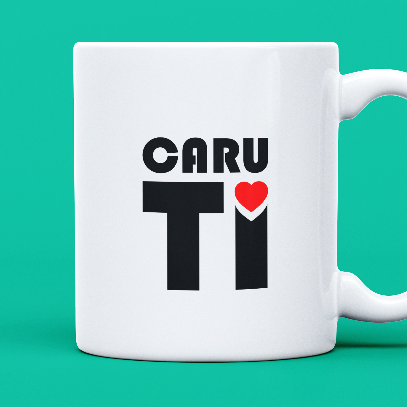 Retro-styled Caru Ti - Love you mug