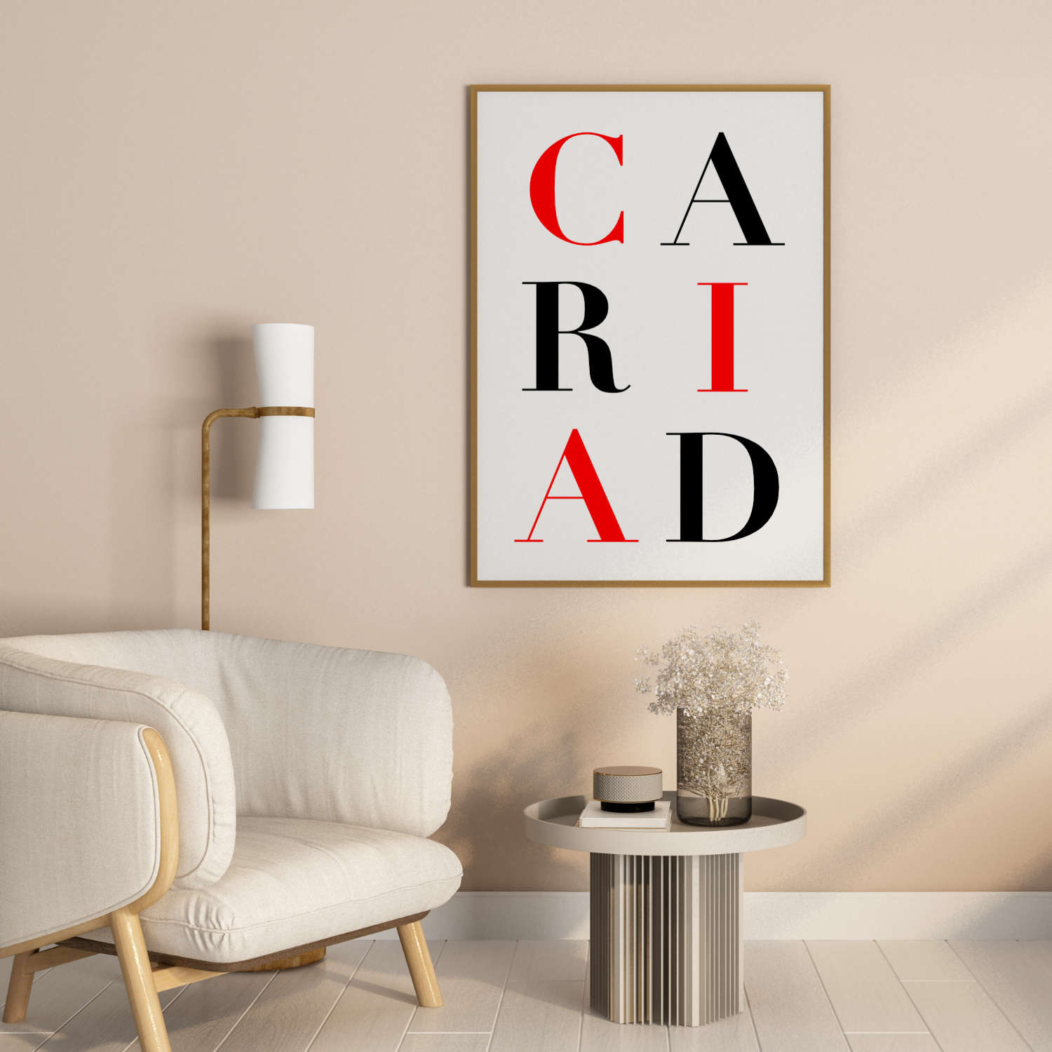 Modern Minimalist Cariad - Love Poster