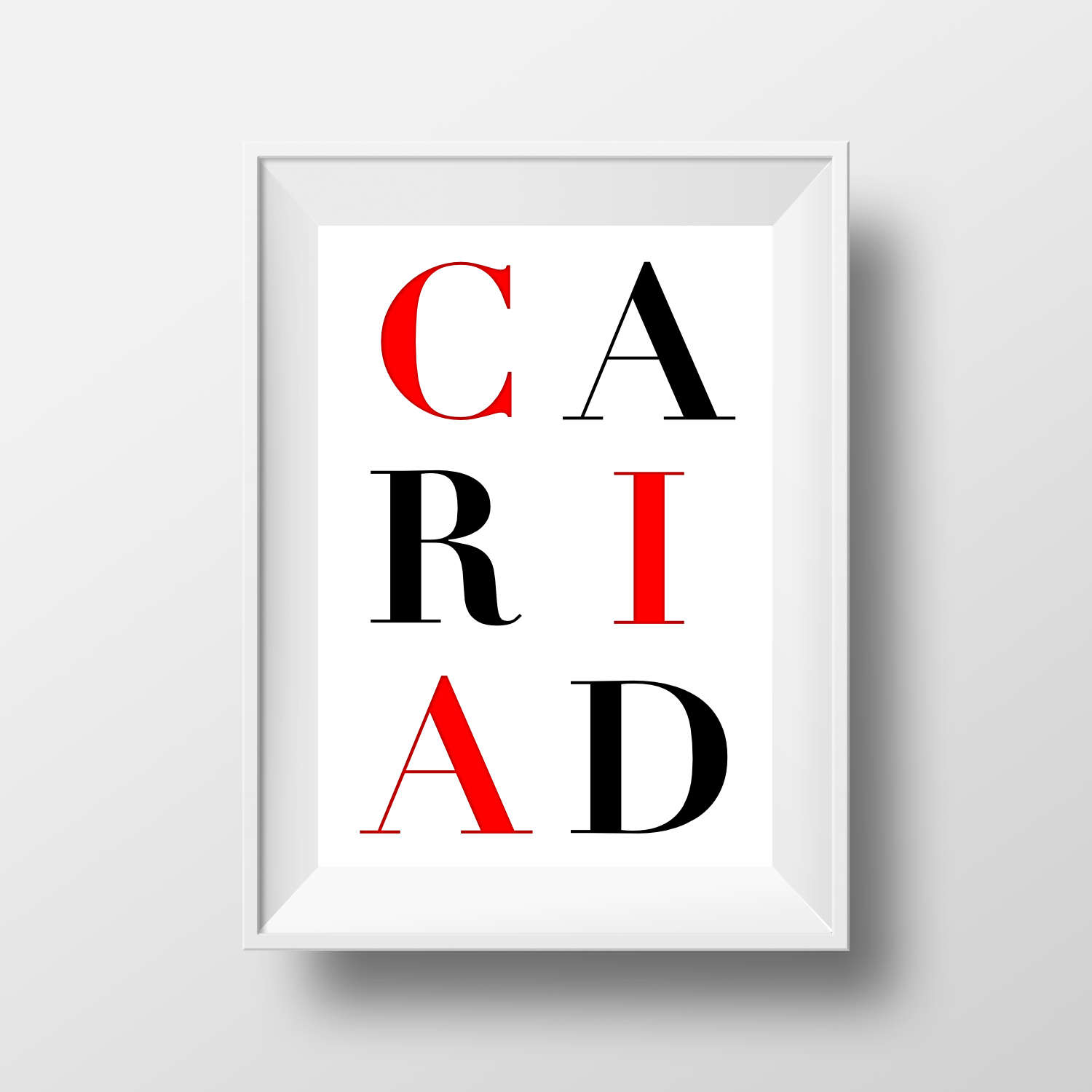 Modern Minimalist Cariad - Love Poster