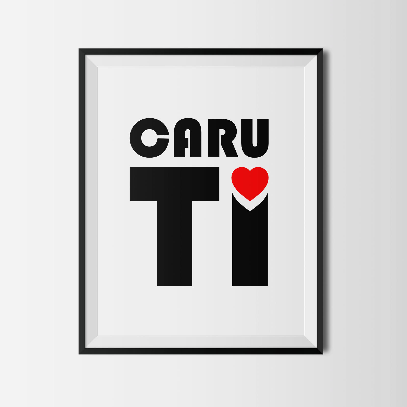 Retro Minimalist Caru Ti - Love You Poster