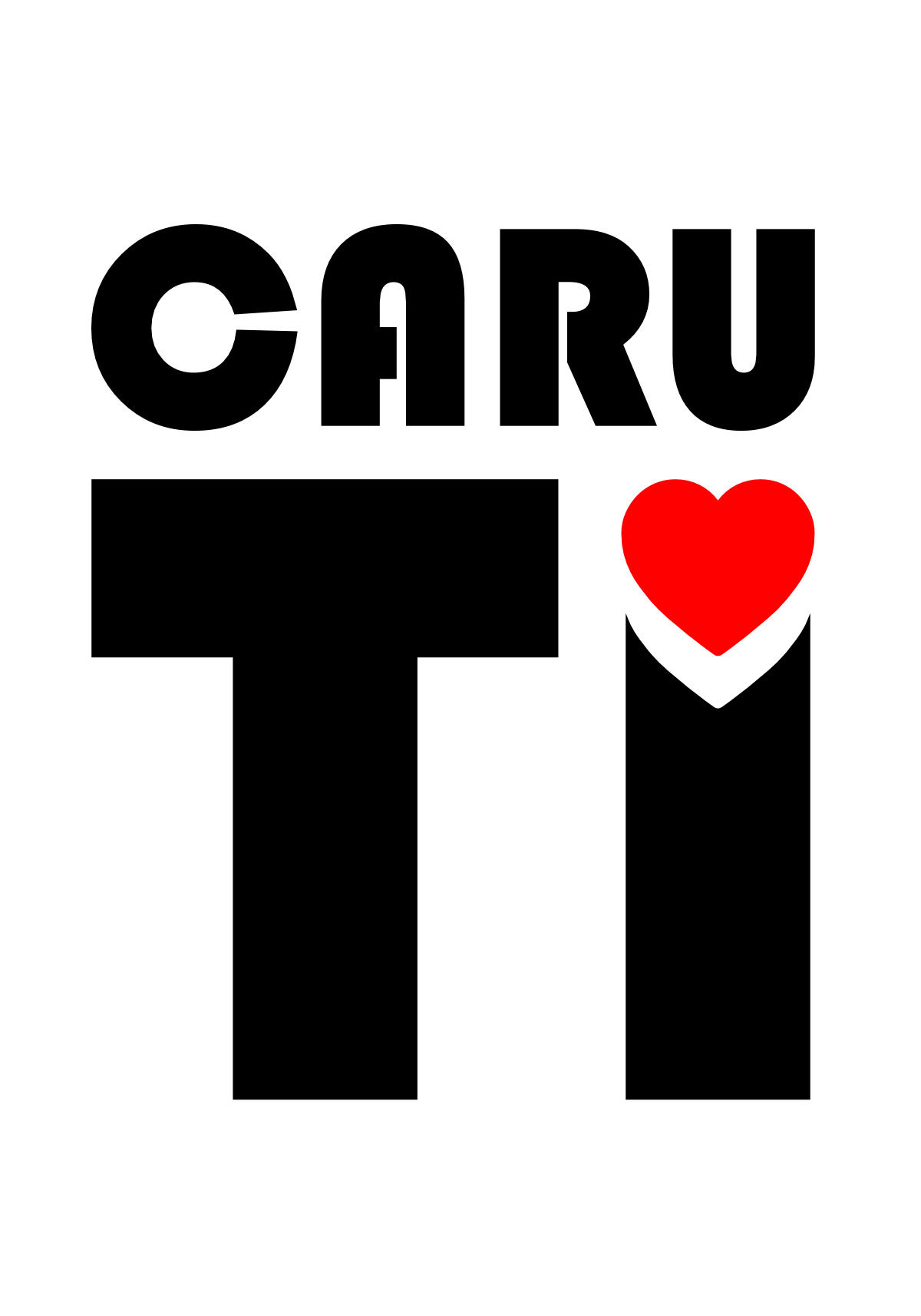 Retro Minimalist Caru Ti - Love You Poster