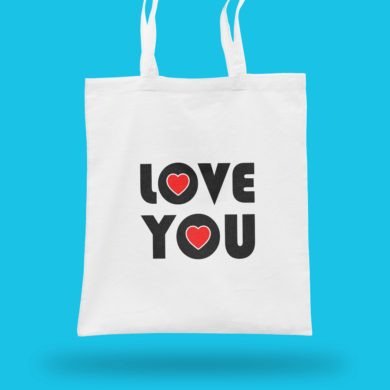 Personalised Retro style Love You Classic Tote Shopping Bag