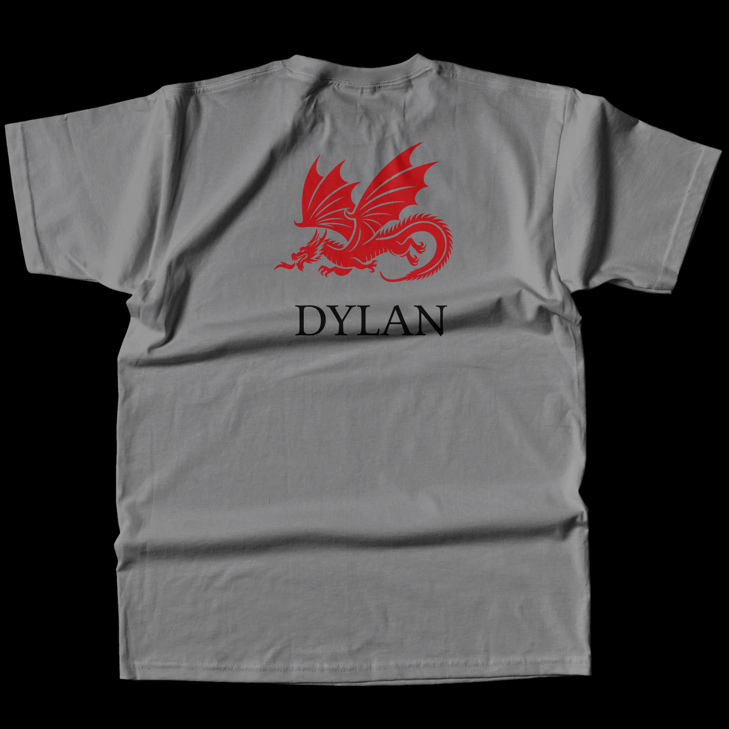 Personalised Flying Flaming Dragon Cymru Shirt