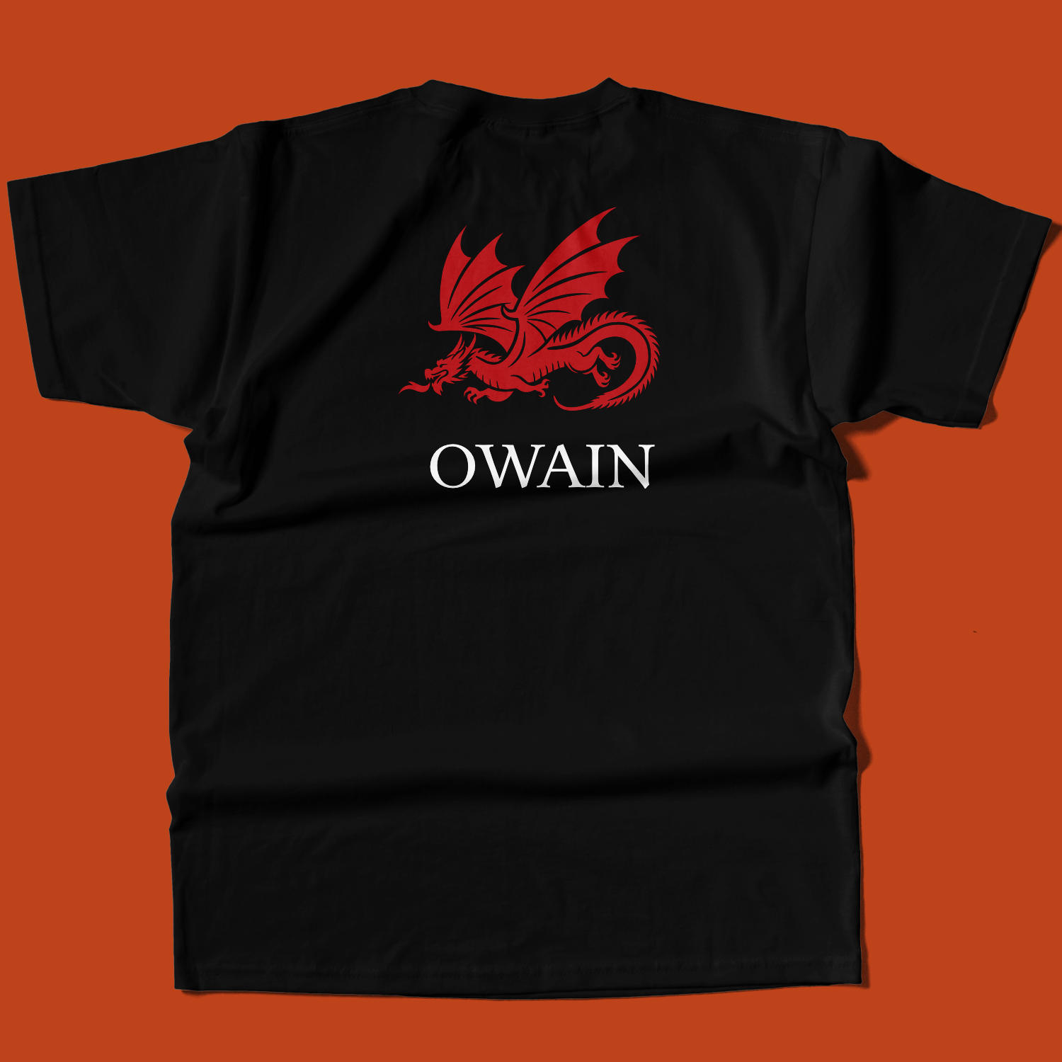 Personalised Flying Flaming Dragon Cymru Shirt