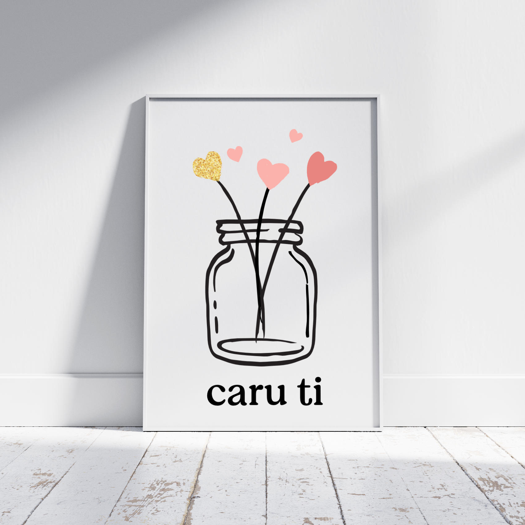 Modern Minimalist Caru Ti - Love You Poster