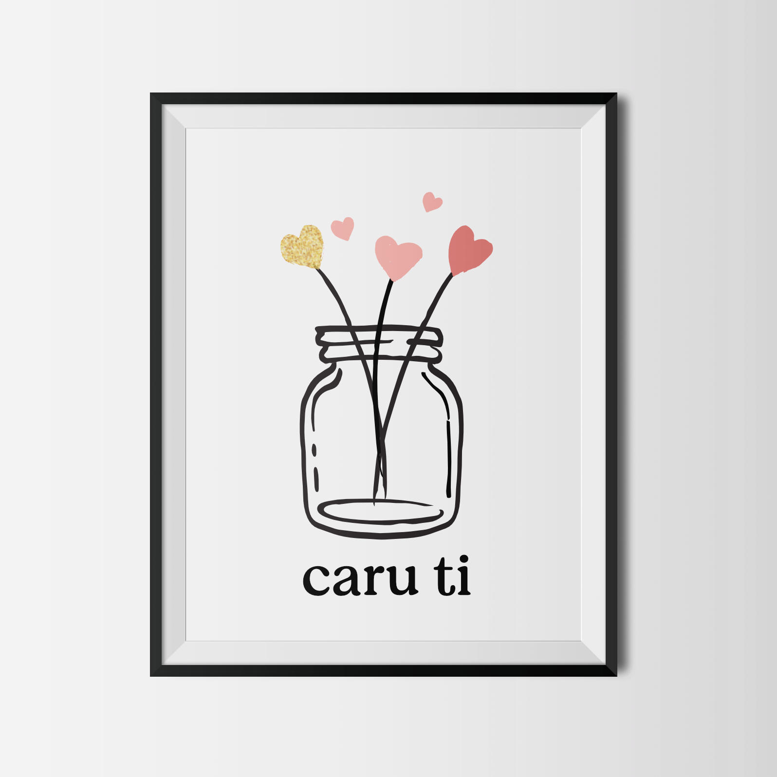 Modern Minimalist Caru Ti - Love You Poster