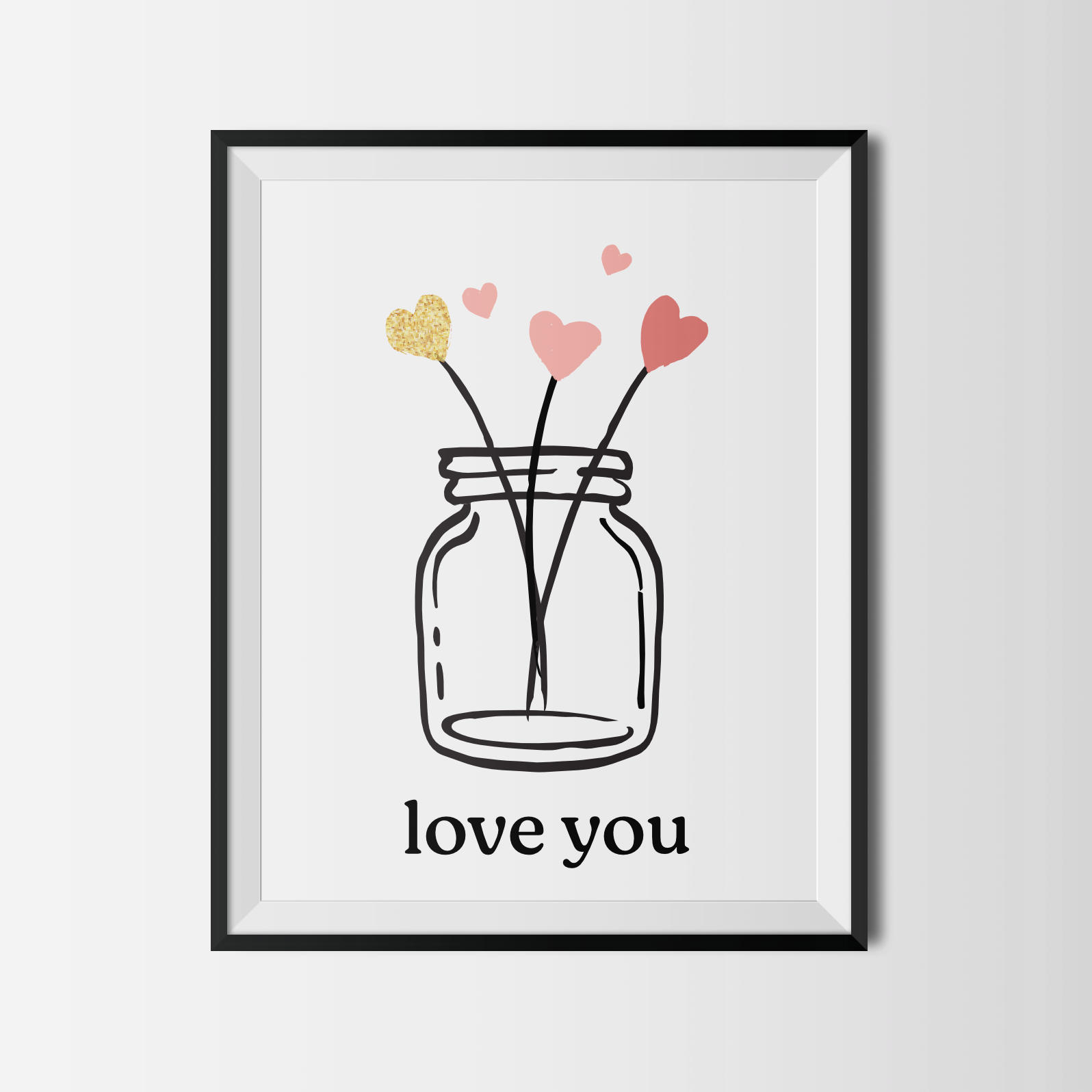 Modern Minimalist Love You Poster