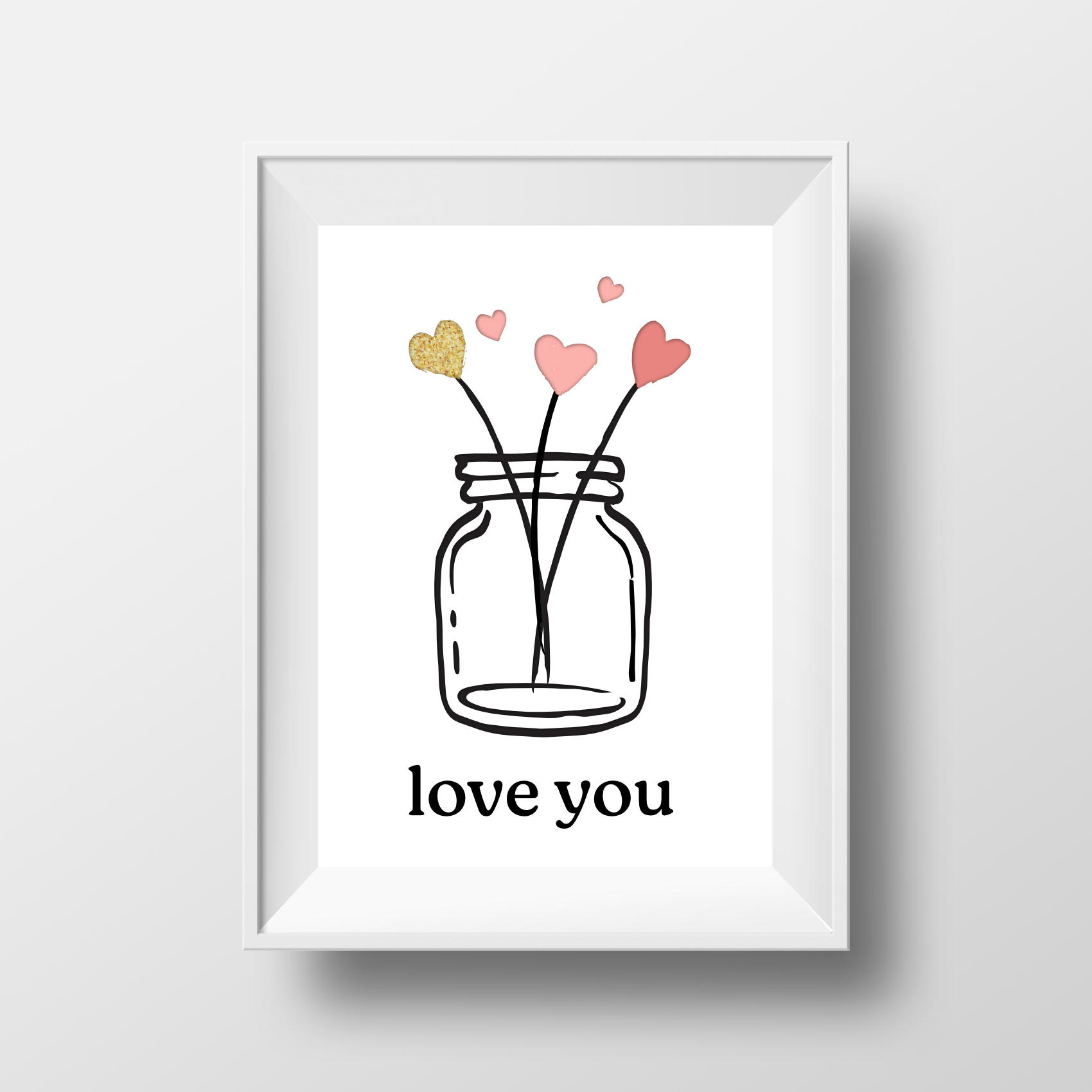 Modern Minimalist Love You Poster