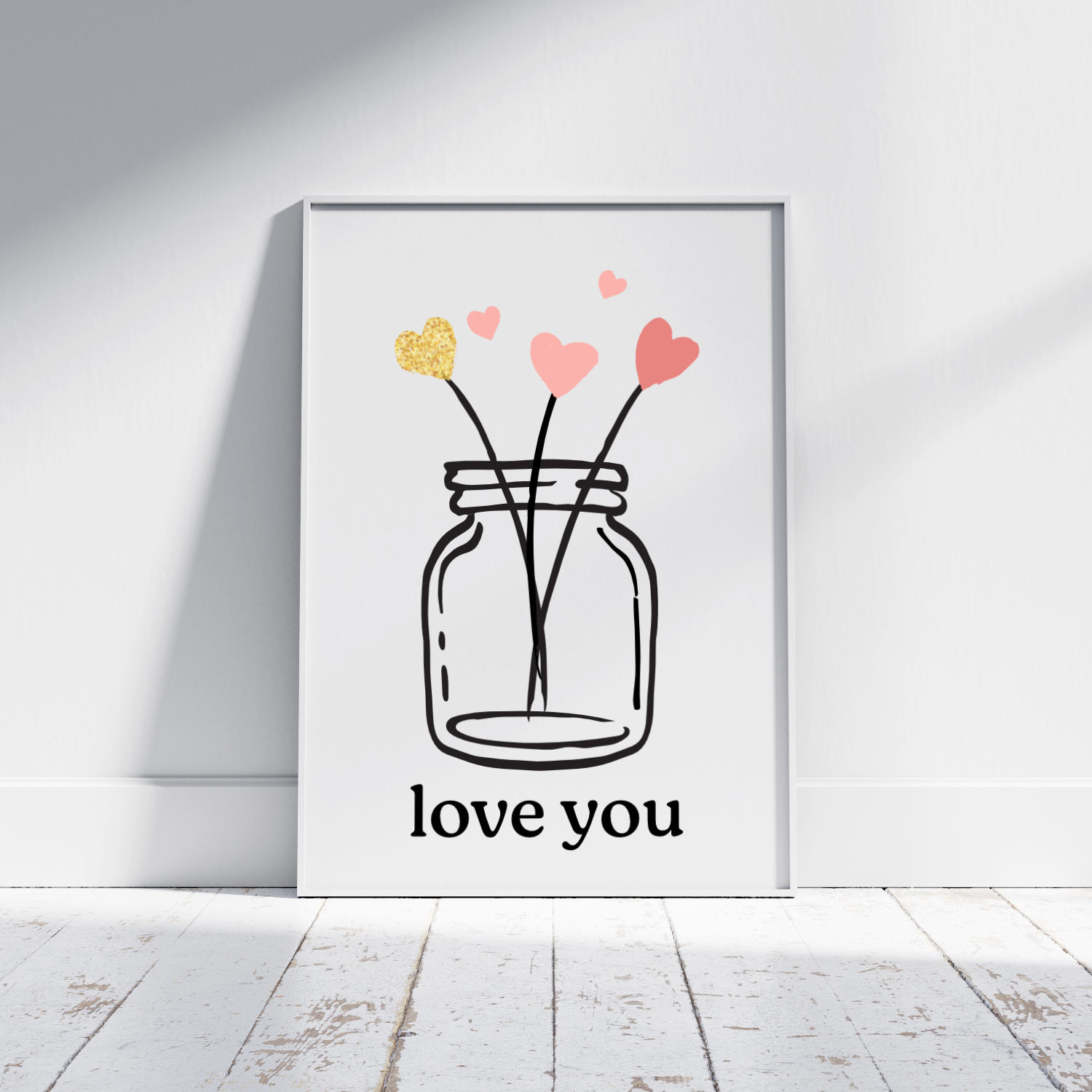 Modern Minimalist Love You Poster
