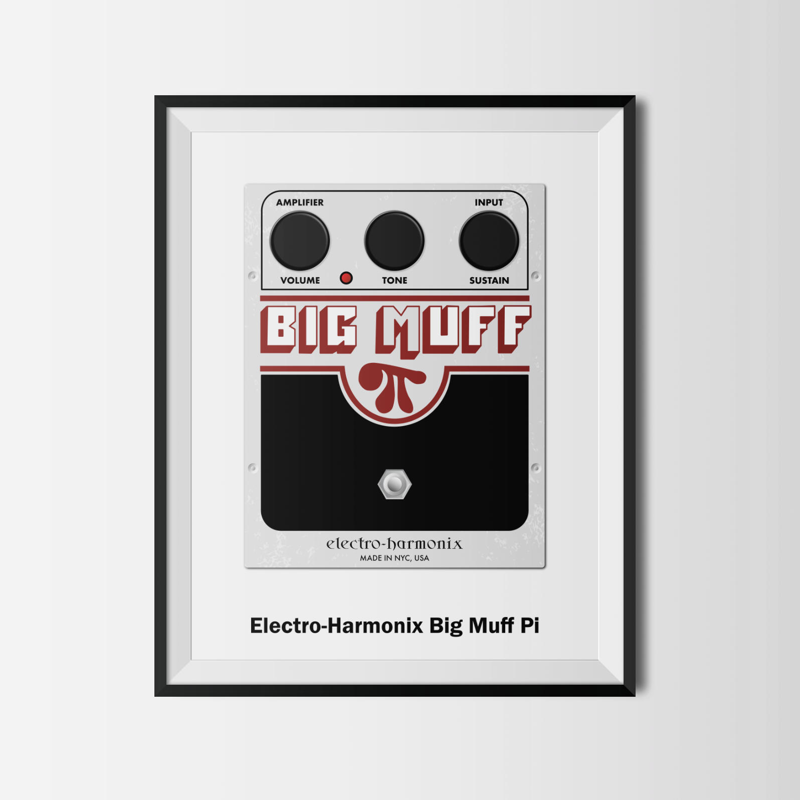 Poster Illustration of the famous Big Muff guitar fuzz pedal by Electro-Harmonix