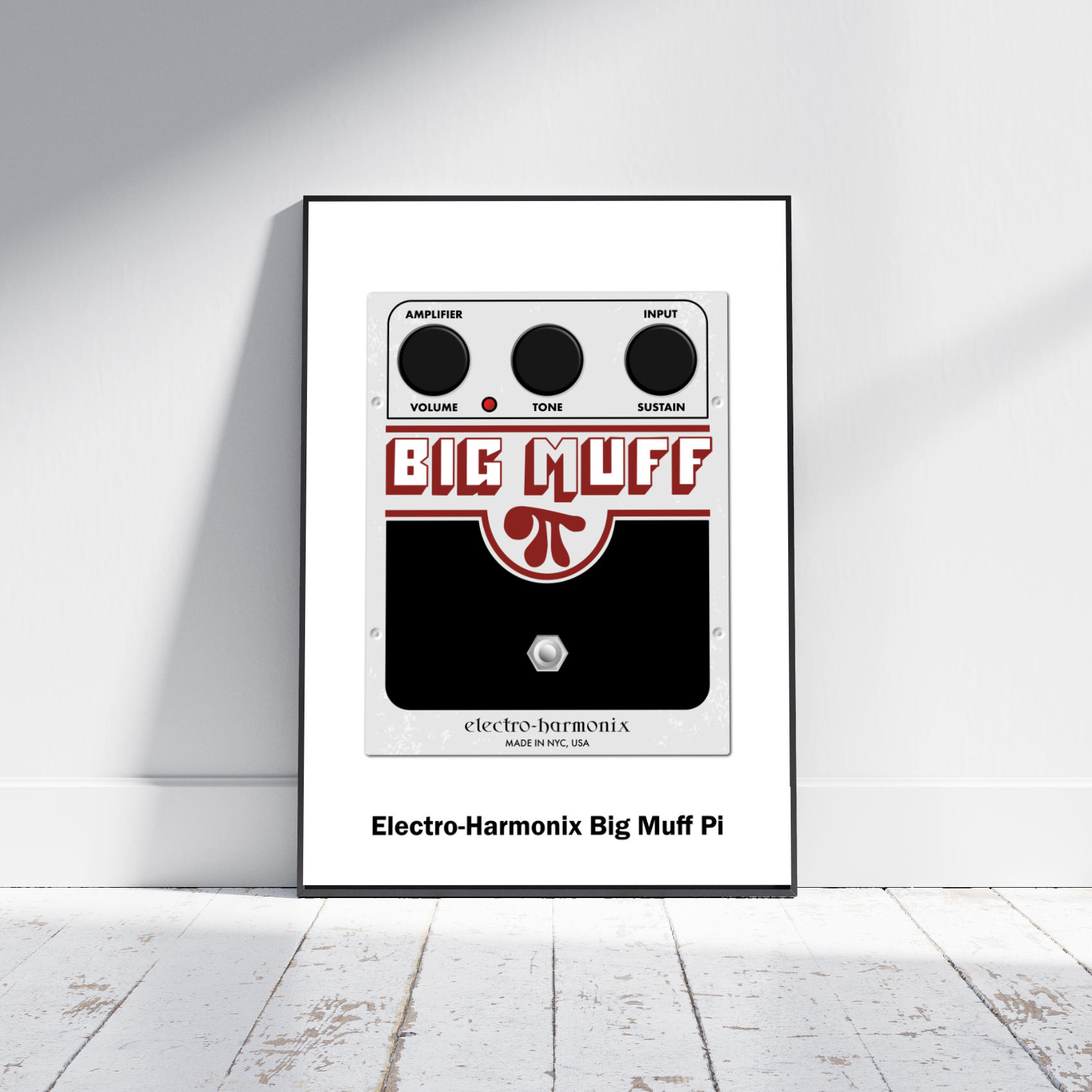 Poster Illustration of the famous Big Muff guitar fuzz pedal by Electro-Harmonix