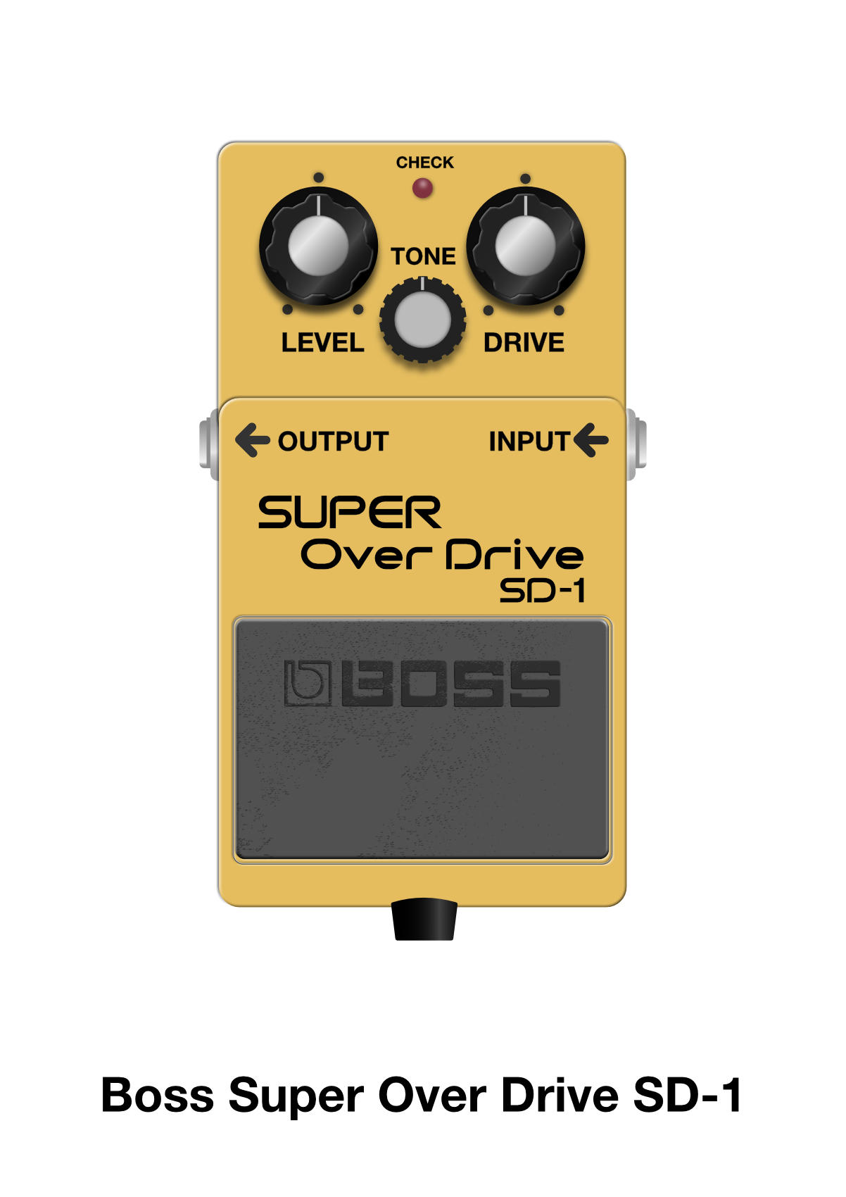 Poster Illustration of the famous SD-1 Super OverDrive guitar pedal by Boss.