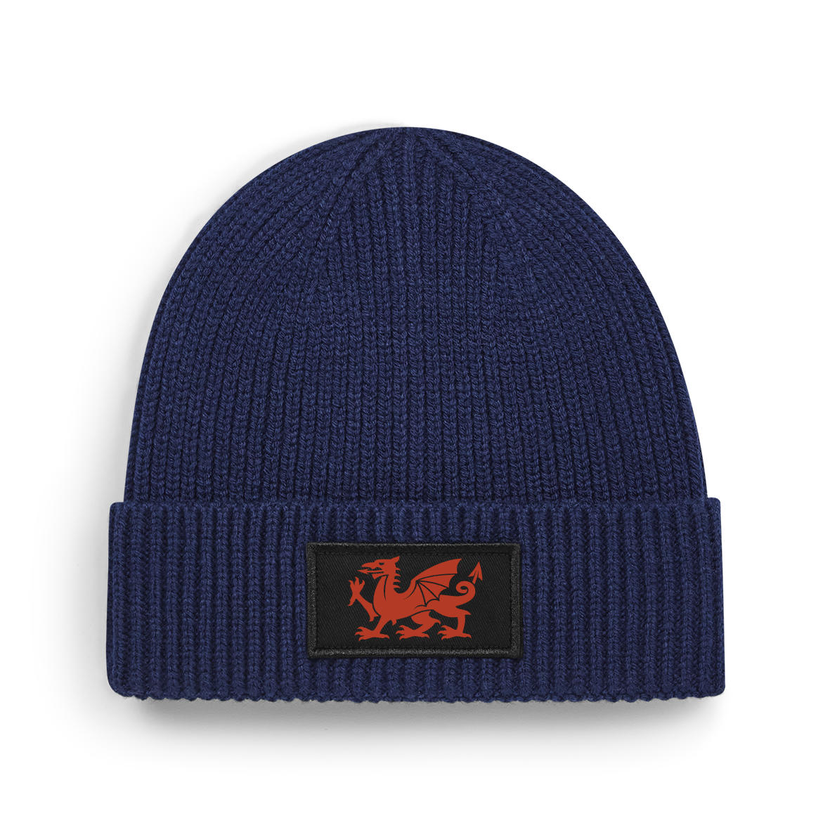Comfy Welsh Red Dragon Beanie, Smart, Unisex Cuffed Skull Cap, Minimal Welsh Design 