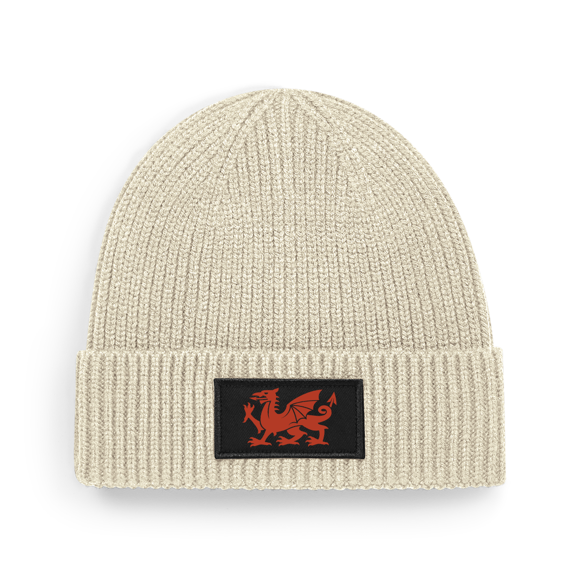 Comfy Welsh Red Dragon Beanie, Smart, Unisex Cuffed Skull Cap, Minimal Welsh Design 