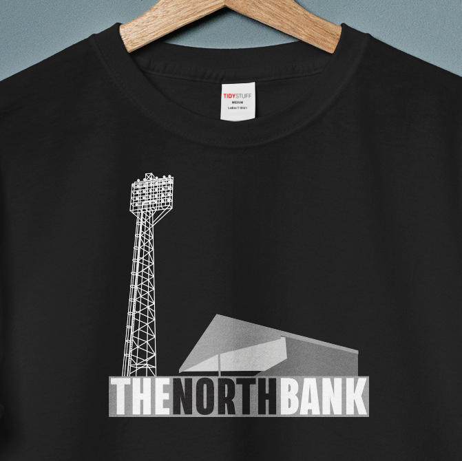 The North Bank T Shirt Black Vetch Field