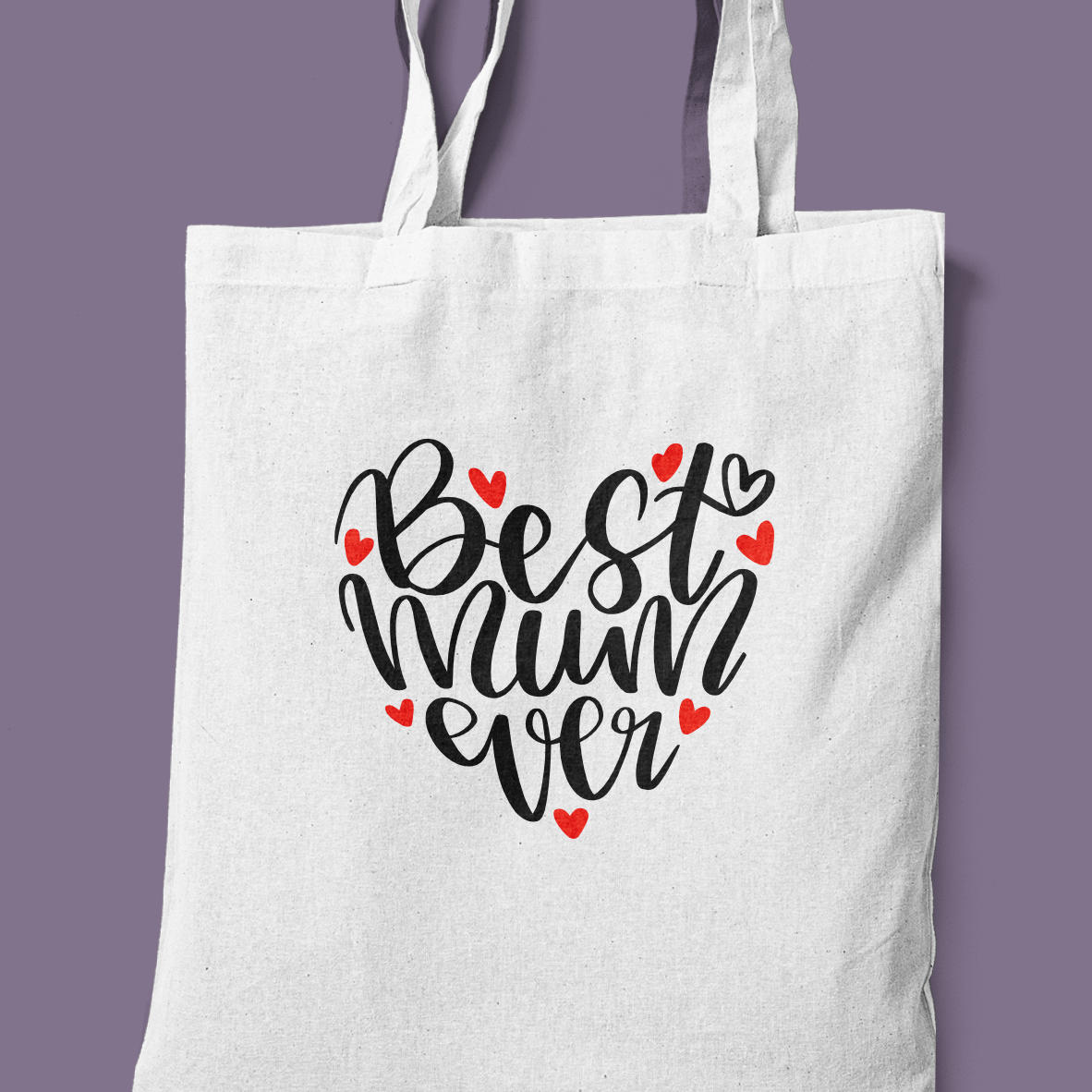 Best Mum Ever Heart Design Tote Bag | Ideal for Mother's Day of a Birthday