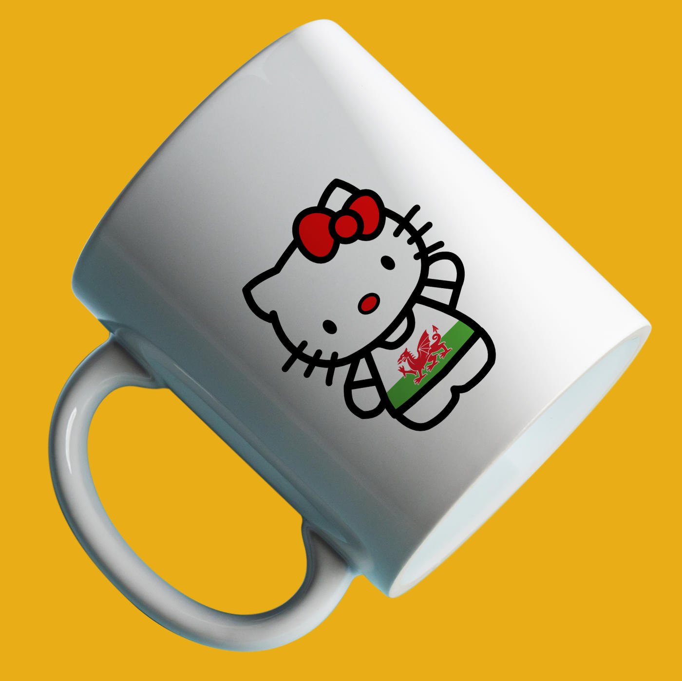 Modern Welsh Hello Kitty Girl Mug