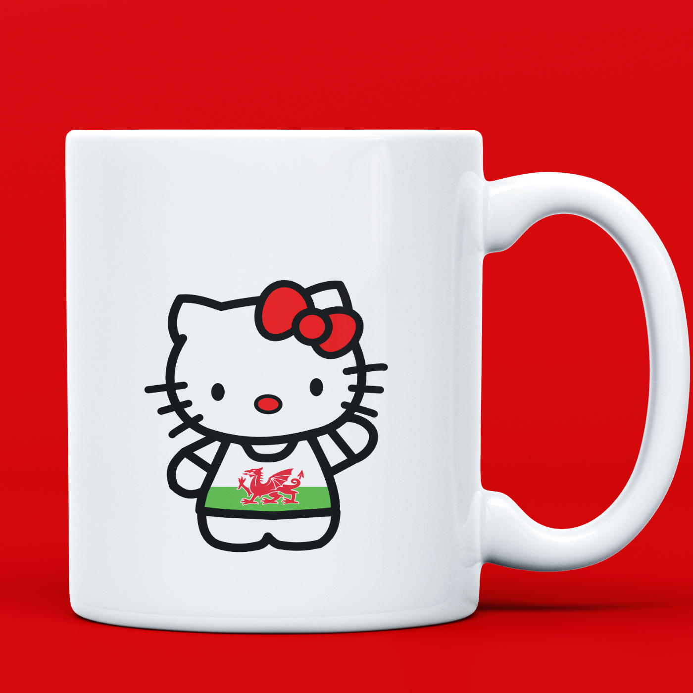 Modern Welsh Hello Kitty Girl Mug