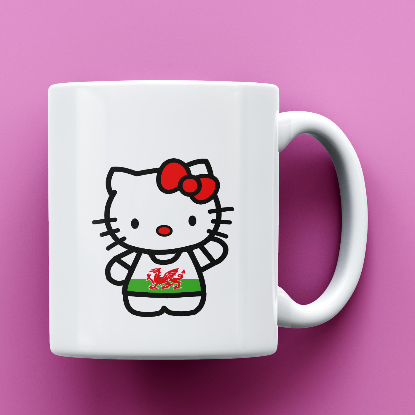 Modern Welsh Hello Kitty Girl Mug